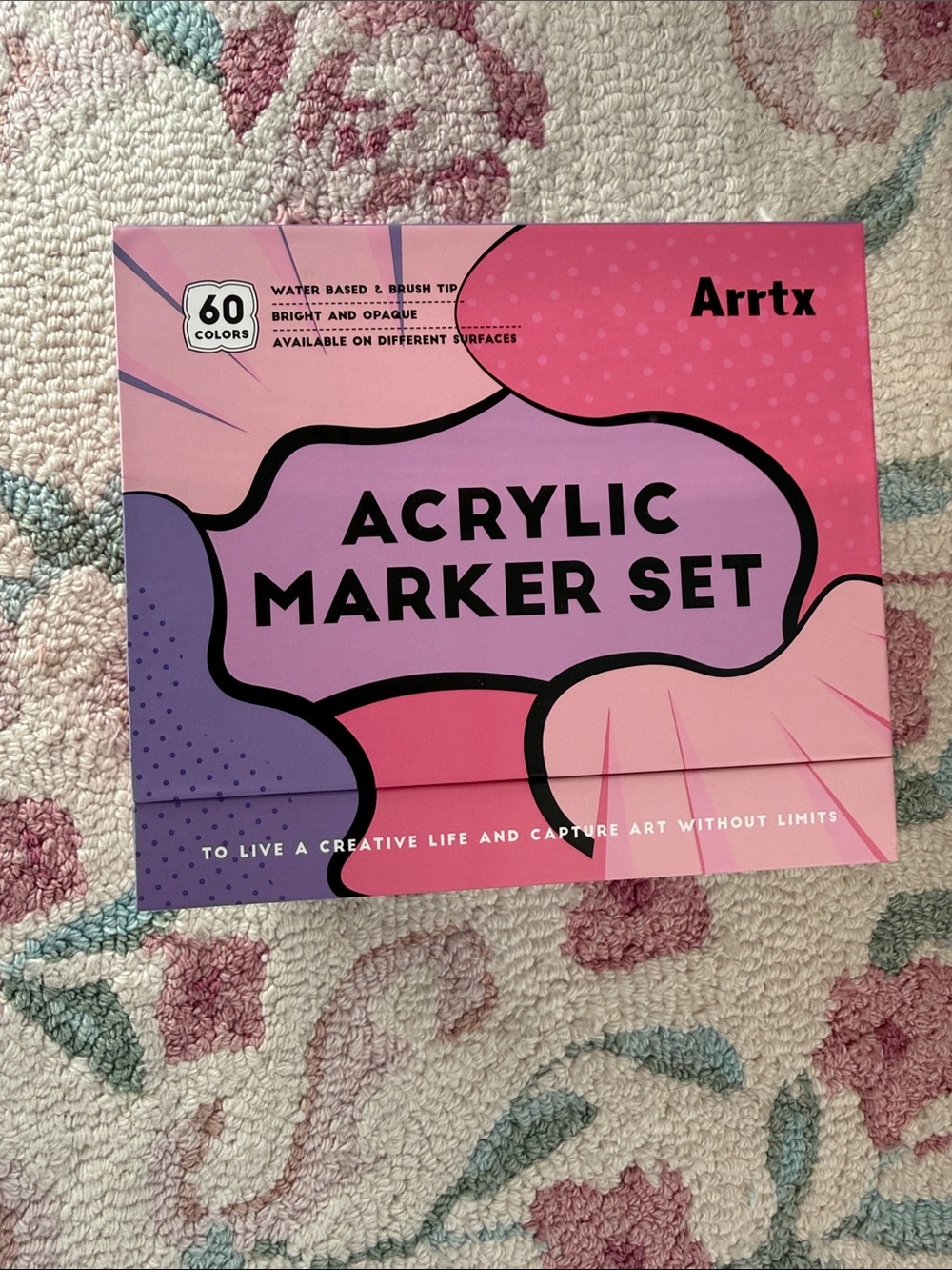 Pink & Purple Acrylic Marker Set - Bright Water-Based Colors